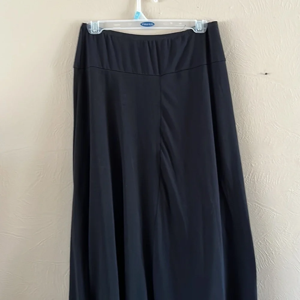 Worthington stretch black mock wrap skirt, polyester rayon spandex, blend size L